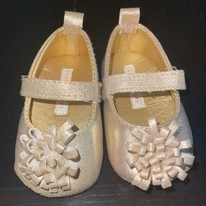 Laura Ashley Gold slip ons